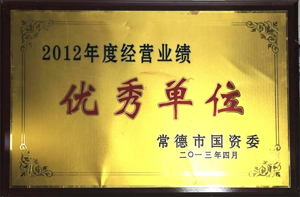 2012年度經(jīng)營業(yè)績優(yōu)秀單位